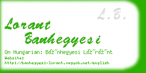 lorant banhegyesi business card